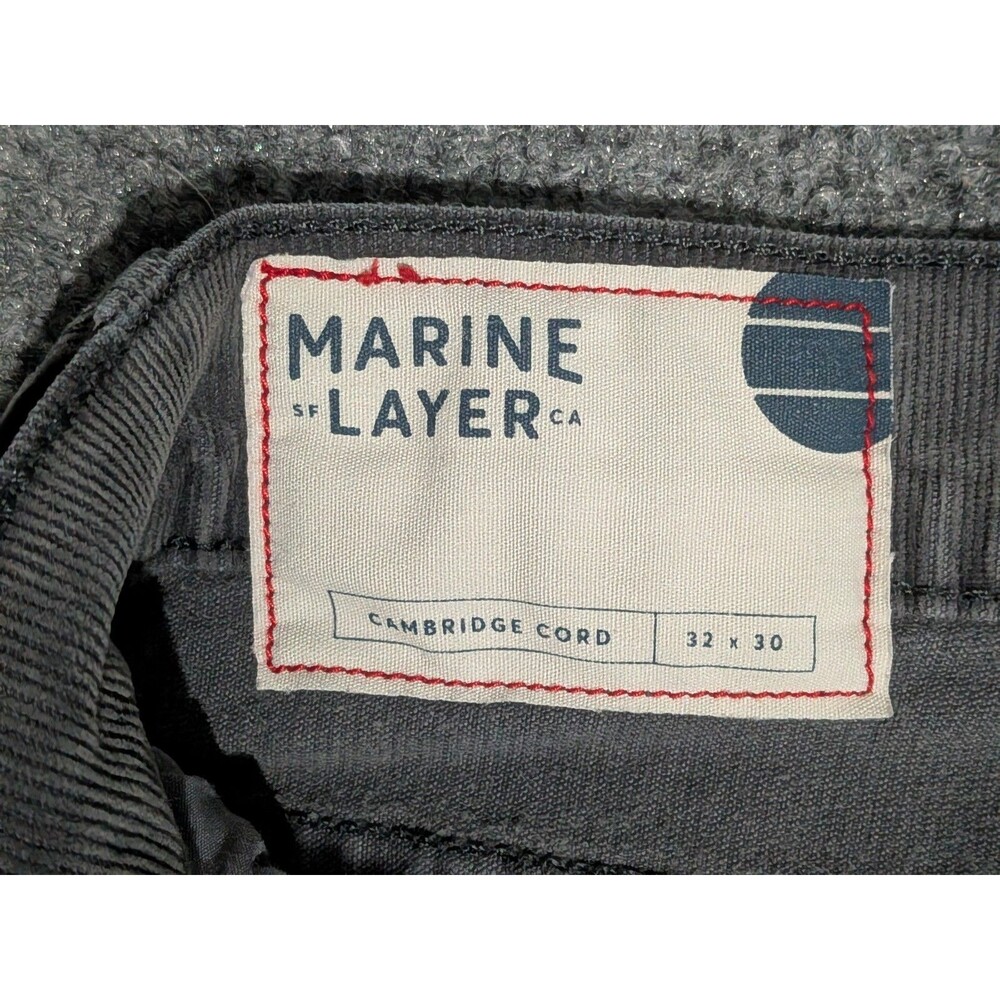 Marine Layer Cambridge Cord Pants Mens 32x30 (30x30) Straight Corduroy Gray - Picture 3 of 6